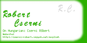 robert cserni business card